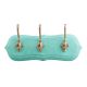 Sea Green Golden Small Wall Wooden Iron Hooks